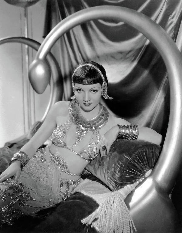Claudette Colbert Art Print featuring the photograph CLAUDETTE COLBERT in CLEOPATRA -1934-, directed by CECIL B DEMILLE. by Album