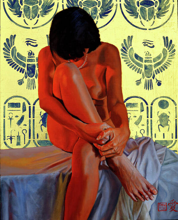 Egyptian Art Print featuring the painting Cleopatra by Thu Nguyen