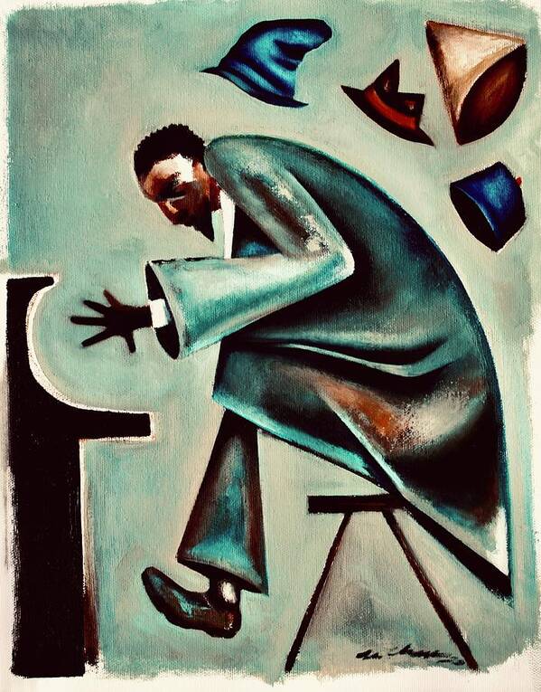 Thelonious Monk Art Print featuring the painting Coat and Hats / Thelonious Monk by Martel Chapman