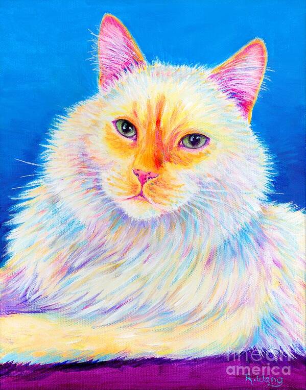 Siamese Art Print featuring the painting Colorful Flame Point Siamese by Rebecca Wang