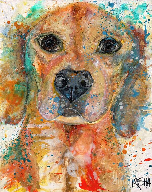 Golden Retriever Art Print featuring the painting Cooper by Kasha Ritter