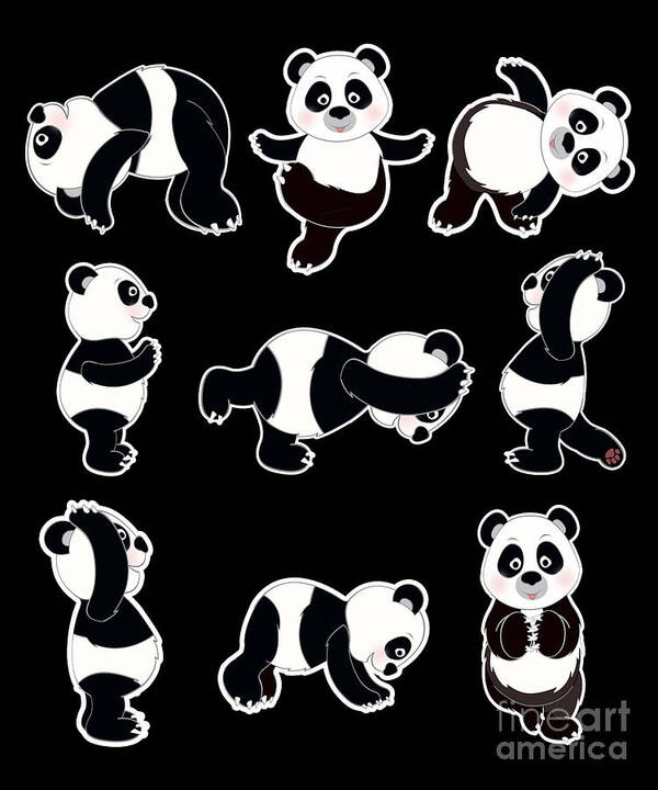 Cute Panda Yoga lover cartoon Gift Yoga Teacher Art Print by Lukas Davis -  Fine Art America