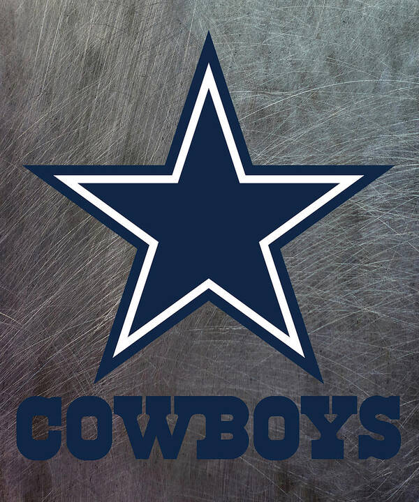 Dallas Art Print featuring the mixed media Dallas Cowboys on an abraded steel texture by Movie Poster Prints