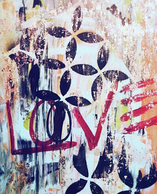 Love Art Print featuring the painting Damaged personal truth by Jayime Jean