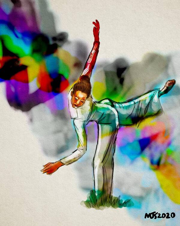 Dancer Art Print featuring the digital art Dancing In The Fields by Michael Kallstrom