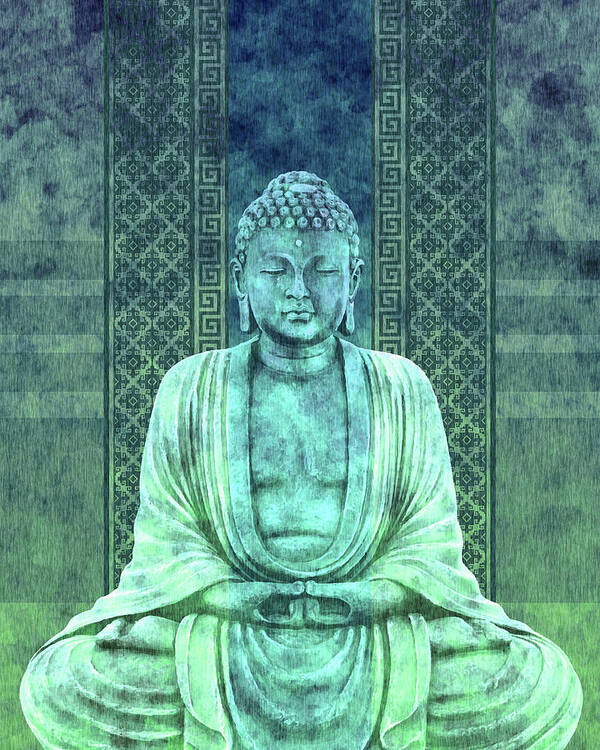 Buddha Art Print featuring the mixed media Dhyana - Buddha in Meditation 02 by Studio Grafiikka