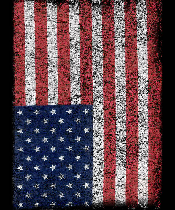 Funny Art Print featuring the digital art Distressed Us Flag by Flippin Sweet Gear
