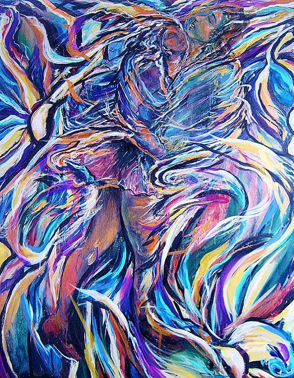 Dance Art Print featuring the painting Dancing by Dawn Caravetta Fisher