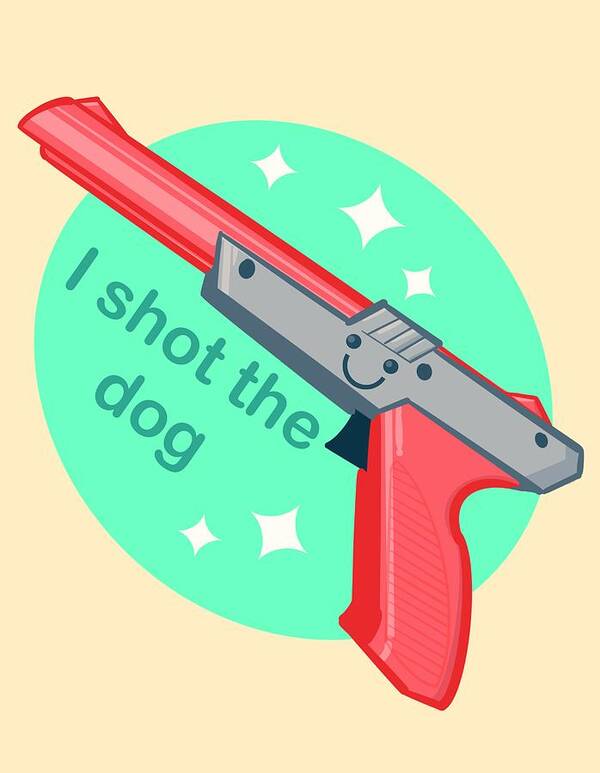 Gun Art Print featuring the drawing Duck Hunt by Ludwig Van Bacon