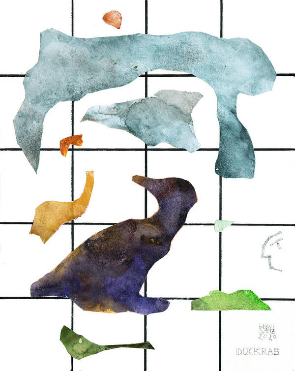 Cut Outs Art Print featuring the mixed media Duckrab by Hans Egil Saele