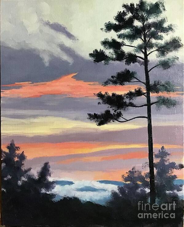 Sunset Art Print featuring the painting Dust Cloud Sunset by Anne Marie Brown