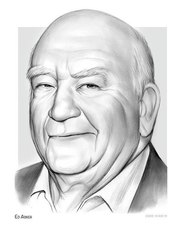 Ed Asner Art Print featuring the drawing Ed by Greg Joens