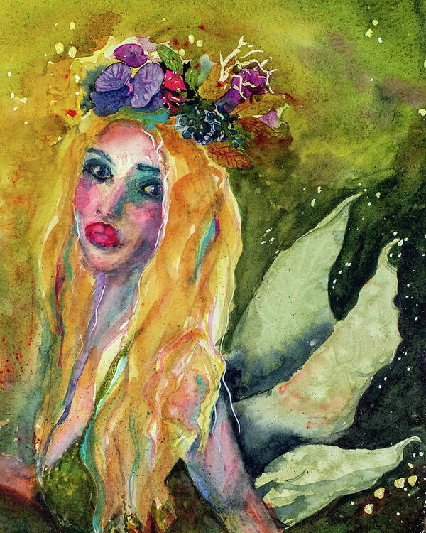 Fairy Art Print featuring the painting Fairy Secrets by Cheryl Prather