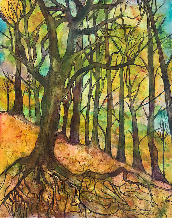 Woods Art Print featuring the painting Family Roots by Janet Immordino