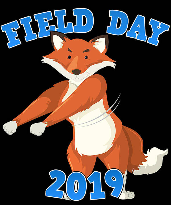 Cool Art Print featuring the digital art Field Day 2019 Flossing Fox by Flippin Sweet Gear