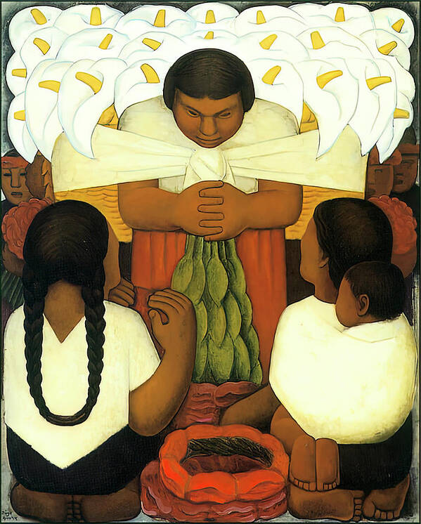 Flower Day Art Print featuring the painting Flower Day by Diego Rivera