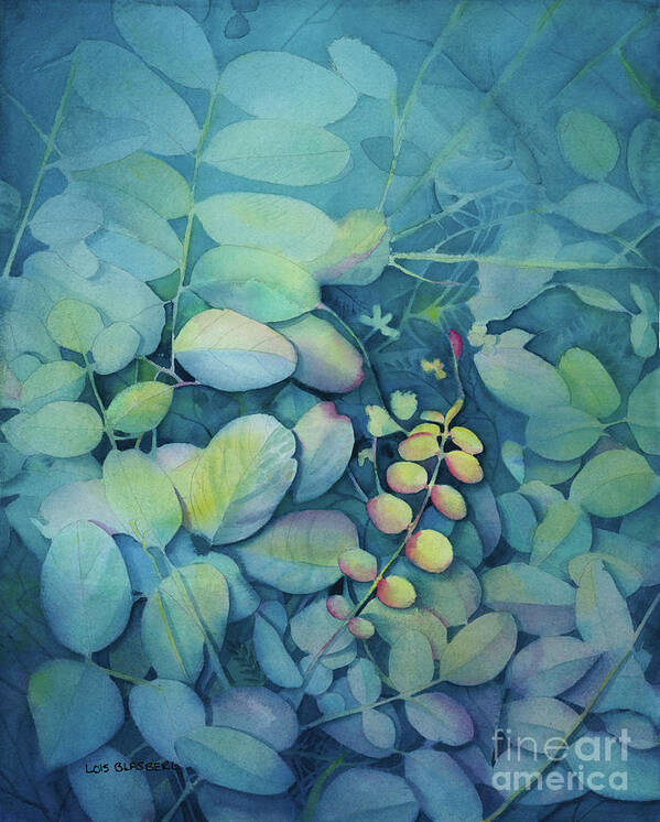 #originalfineart #watercolorpainting #watercolor #watercolorflow Art Print featuring the painting Forest Flora by Lois Blasberg