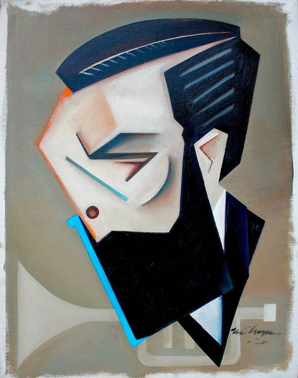 Jazz Art Print featuring the painting Form Theory / a portrait of Josh Lawrence by Martel Chapman