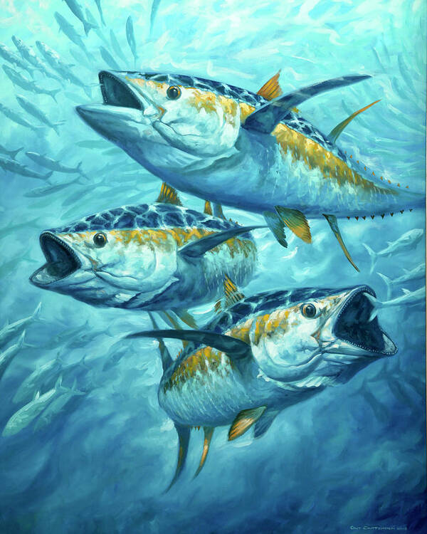 Tuna Art Print featuring the painting Frenzy by Guy Crittenden