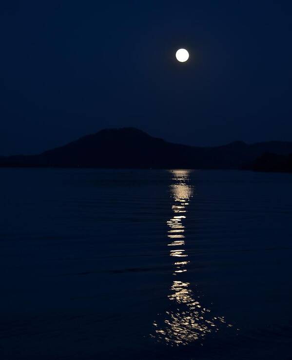 Supermoon Art Print featuring the photograph Full Moon Fishtail by Susie Loechler