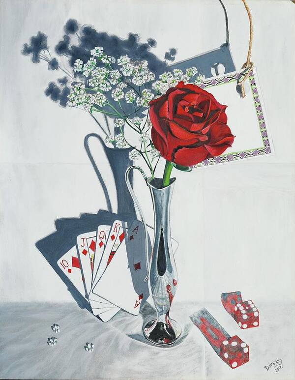 Popular Art Print featuring the painting Gamblin' Rose by Dorsey Northrup