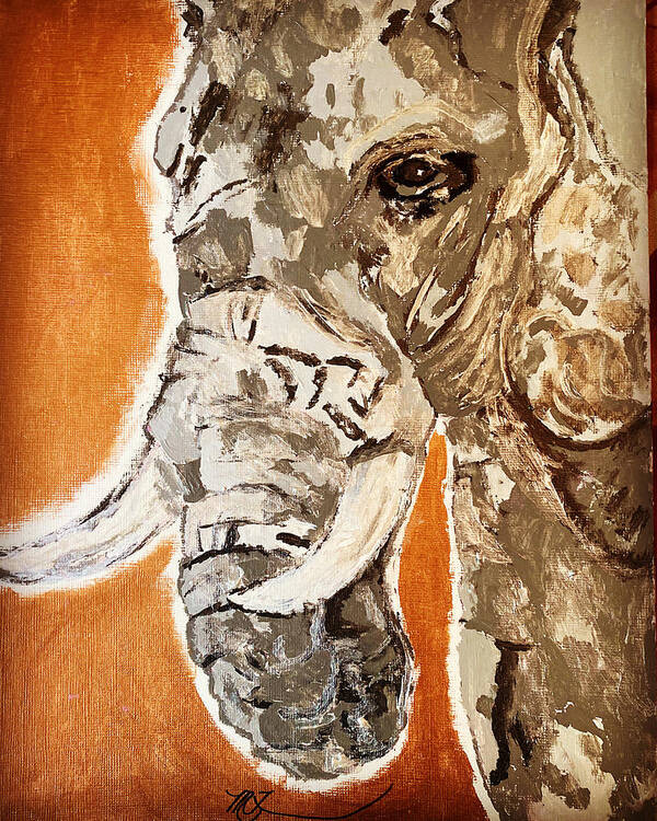 Elephant Art Print featuring the painting ELEPHANT Gentle Giant by Melody Fowler