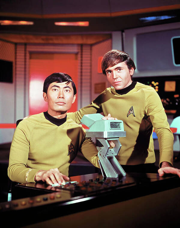 George Takei Art Print featuring the photograph GEORGE TAKEI and JAMES DOOHAN in STAR TREK -1966-. by Album