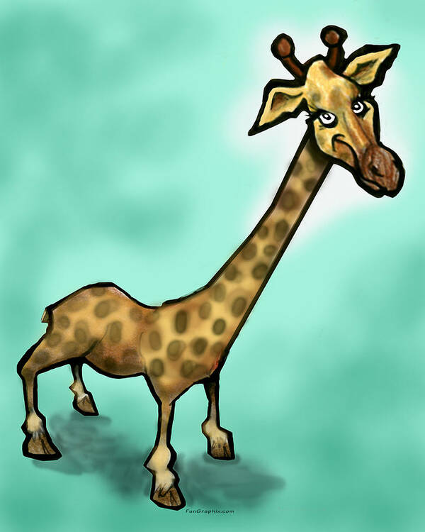 Giraffe Art Print featuring the digital art Giraffe by Kevin Middleton