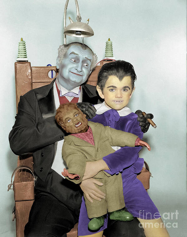 Grandpa Art Print featuring the photograph Grandpa and Eddie Munster by Franchi Torres