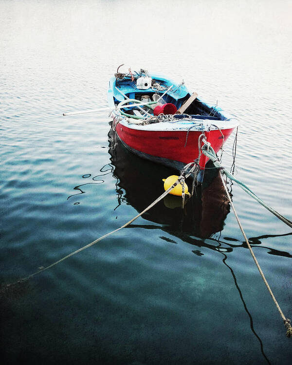 Fishing Boat Art Print featuring the photograph Greece Boat Two by Lupen Grainne