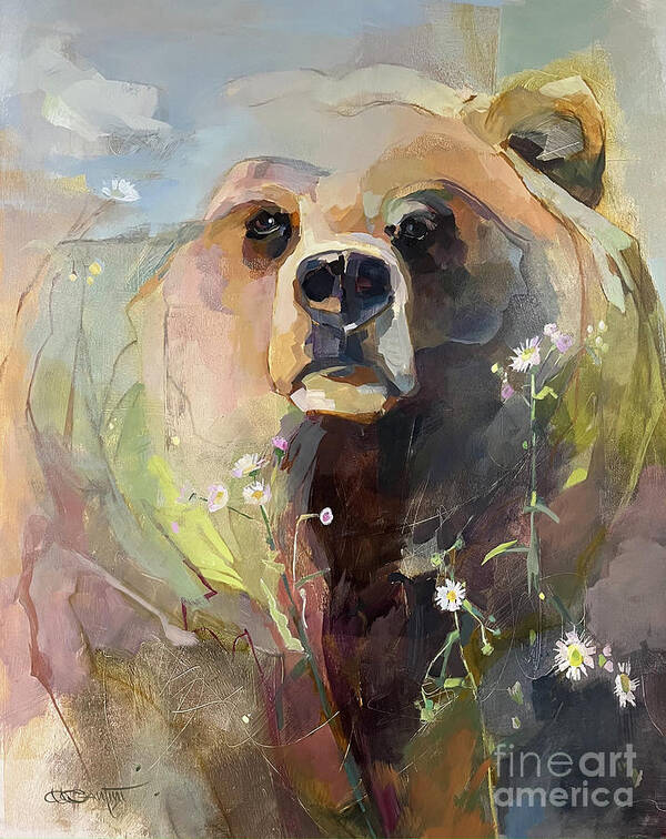 Bear Art Print featuring the painting Guardian by Kimberly Santini