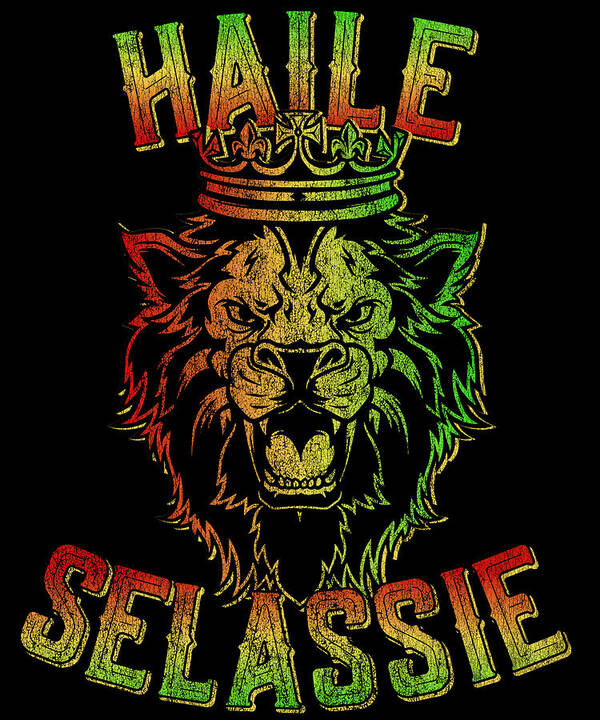 Cool Art Print featuring the digital art Haile Selassie Rastafari Reggae by Flippin Sweet Gear