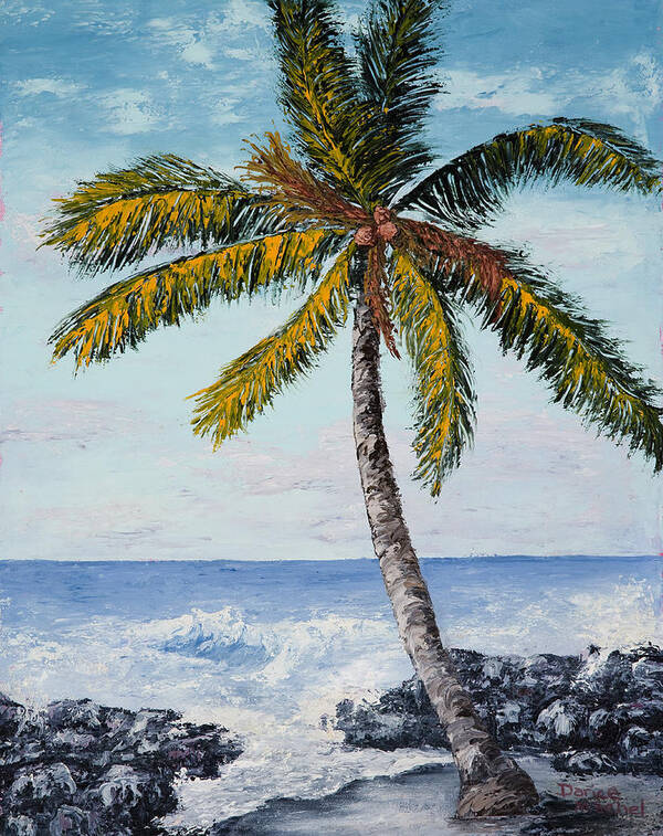 Seascape Art Print featuring the painting Hawaiian Island Palm by Darice Machel McGuire