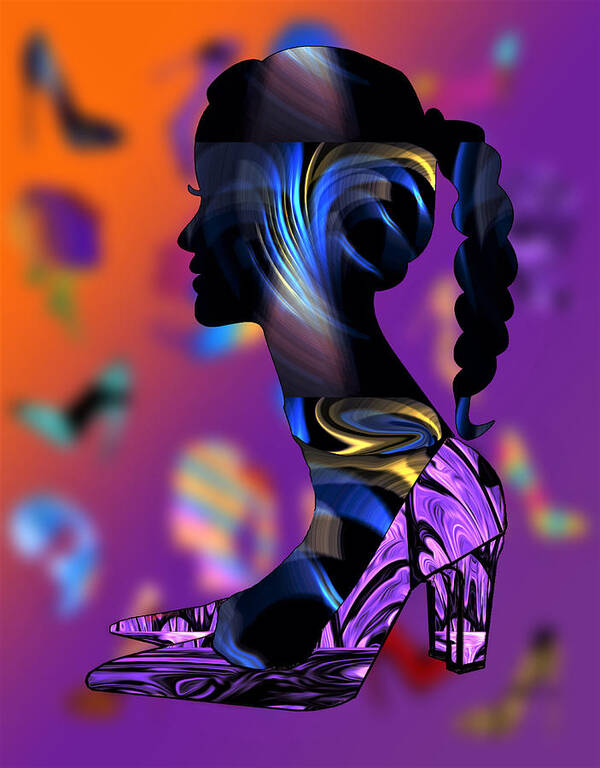 Abstract Art Print featuring the digital art Head Over Heels - No.3 by Ronald Mills