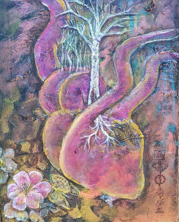 Heart Art Print featuring the painting Hearts New Tree of Life by Feather Redfox