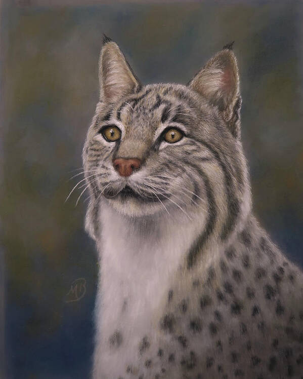 Bobcat Art Print featuring the painting Here Kitty, Kitty by Monica Burnette