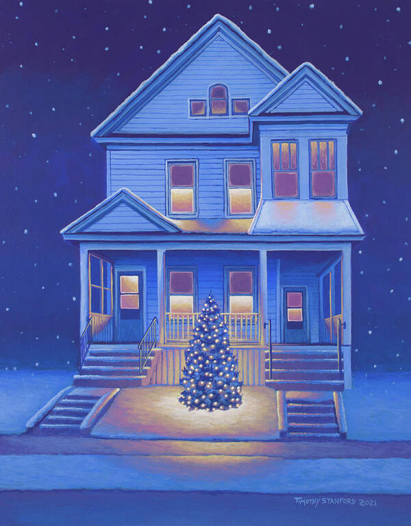 Acrylic Art Print featuring the painting Holiday House by Timothy Stanford