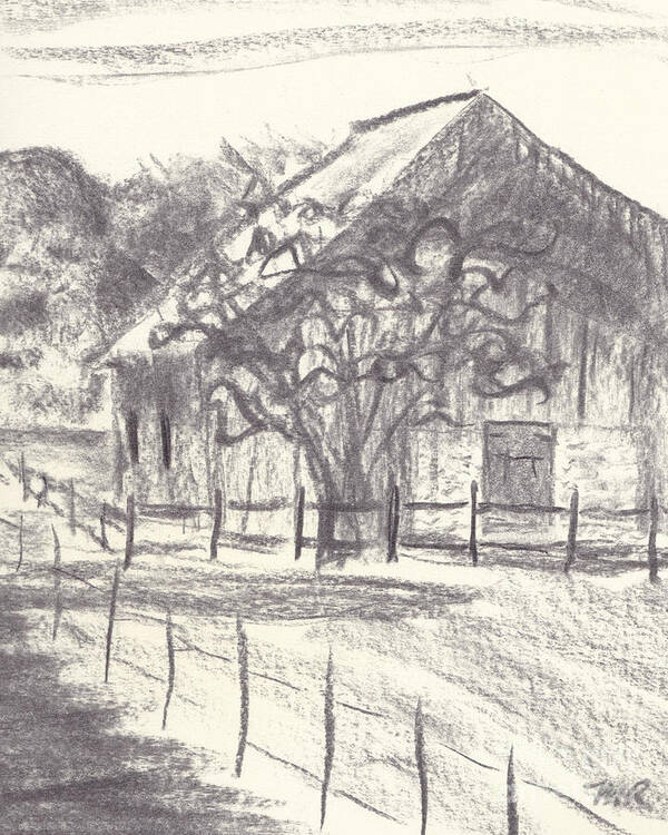 Maryland Art Print featuring the drawing Stable on Whitehall Road by Maryland Outdoor Life