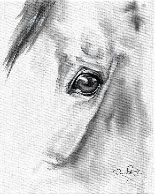 Horse Eye Study Art Print featuring the painting Horse Eye Study by Renee Forth-Fukumoto