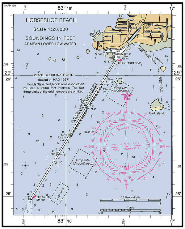 Horseshoe Beach Art Print featuring the digital art Horseshoe Beach, NOAA Chart 11407_2 by Nautical Chartworks