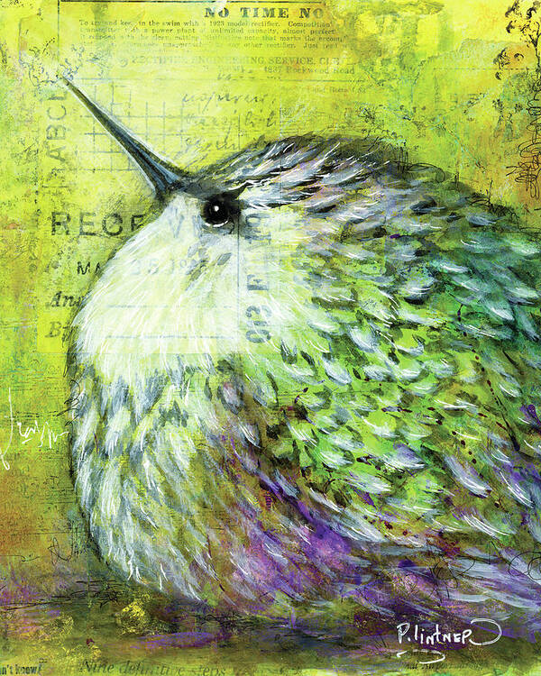 Hummingbird Art Print featuring the painting Hummingbird by Patricia Lintner