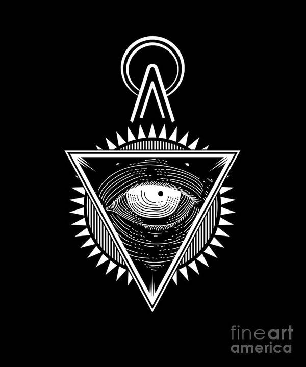 Illuminati Symbol Conspiracy Masonic Triangle Gift Art Print by
