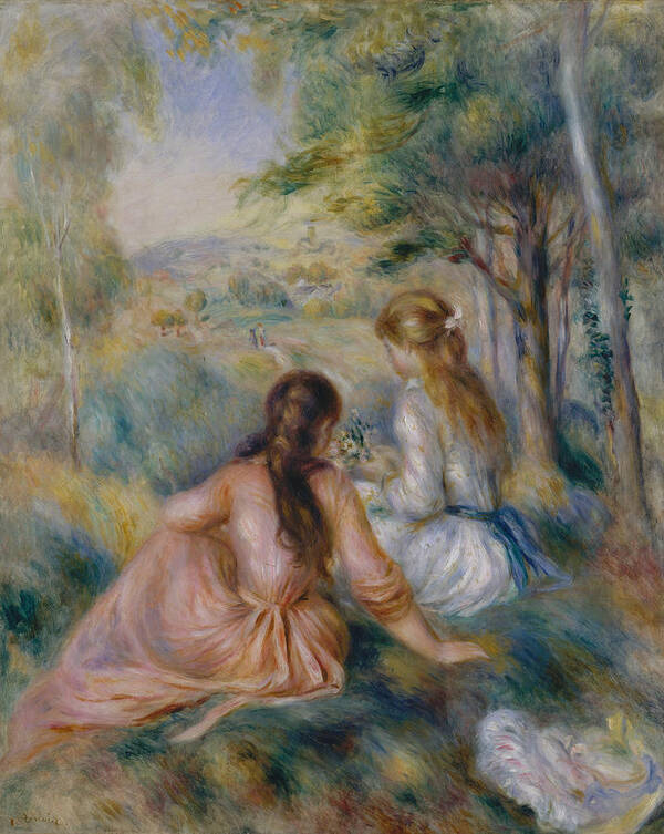 19th Century Art Art Print featuring the painting In the Meadow, 1888-1892 by Auguste Renoir