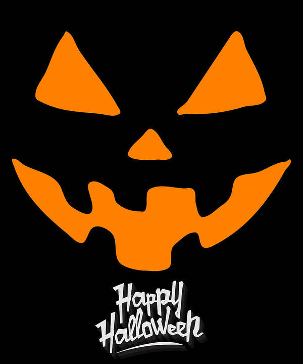 Funny Art Print featuring the digital art Jack-O-Lantern Pumpkin Happy Halloween by Flippin Sweet Gear