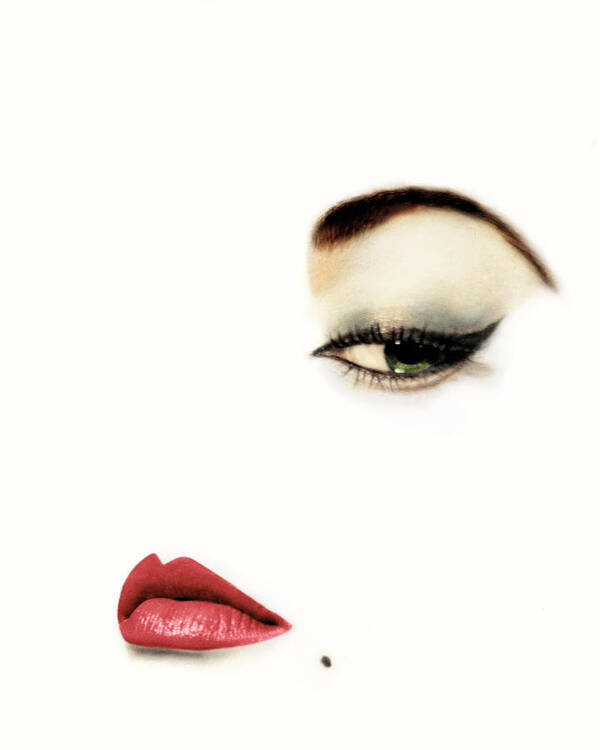 Beauty Art Print featuring the photograph Jean Patchett's Eye and Lips by Erwin Blumenfeld