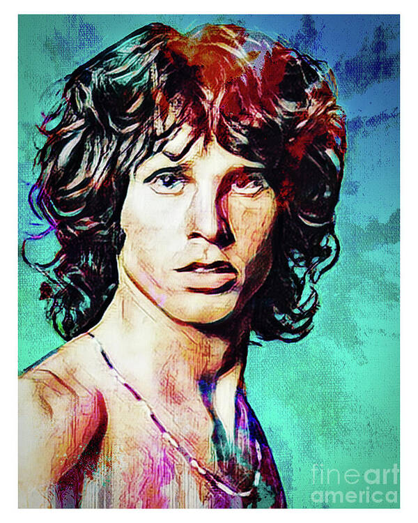 Rock Star Art Print Art Print featuring the digital art Jim The Rock Star Psychedelia by Franchi Torres