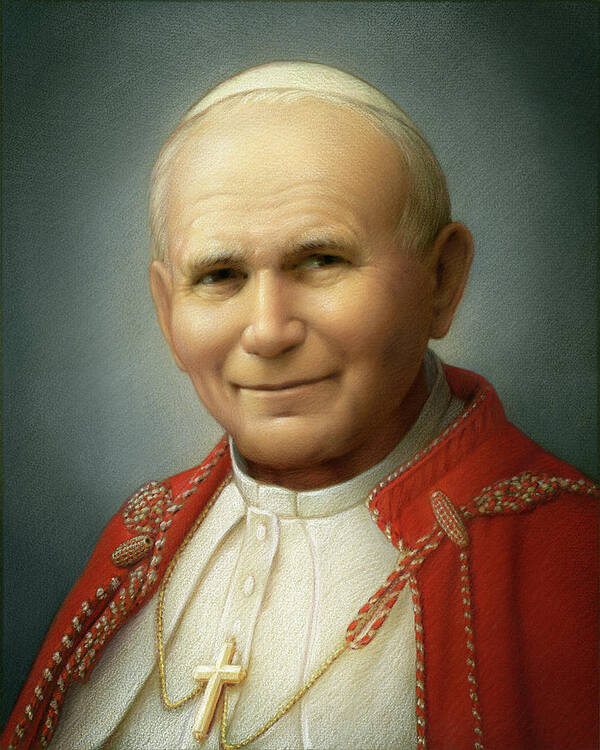 Christian Art Art Print featuring the painting John Paul II by Kurt Wenner