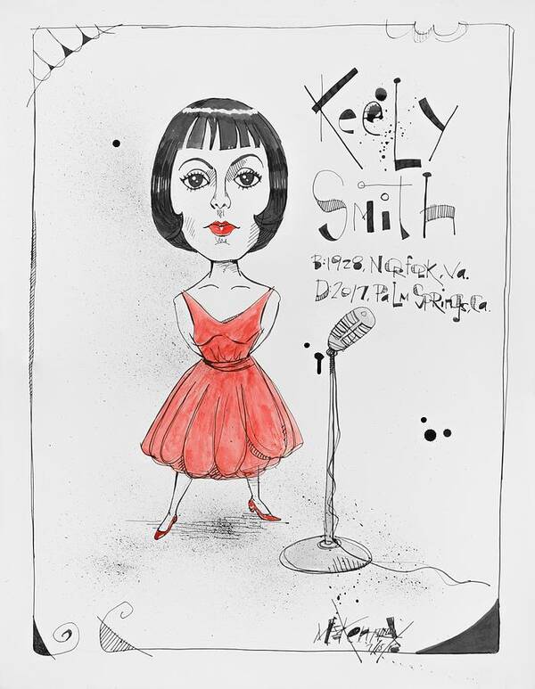  Art Print featuring the drawing Keely Smith by Phil Mckenney