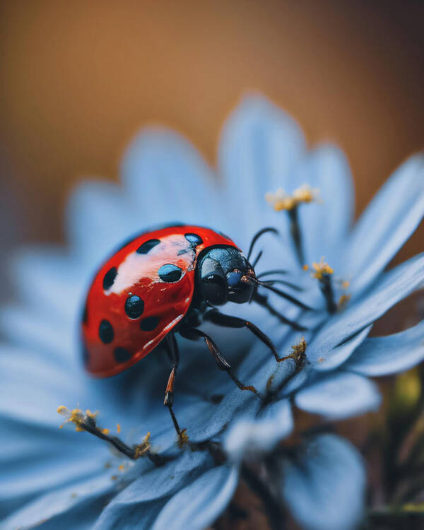 Nature Art Print featuring the digital art Ladybug by Digital Shotz