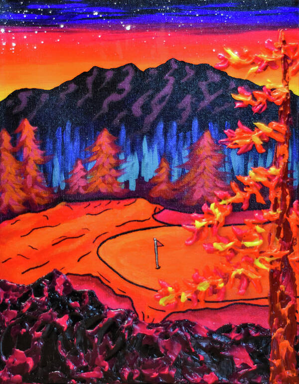 Golf Art Print featuring the painting Lava on Hole 9 by Ashley Wright